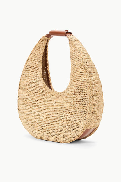 STAUD RAFFIA MOON TOTE
