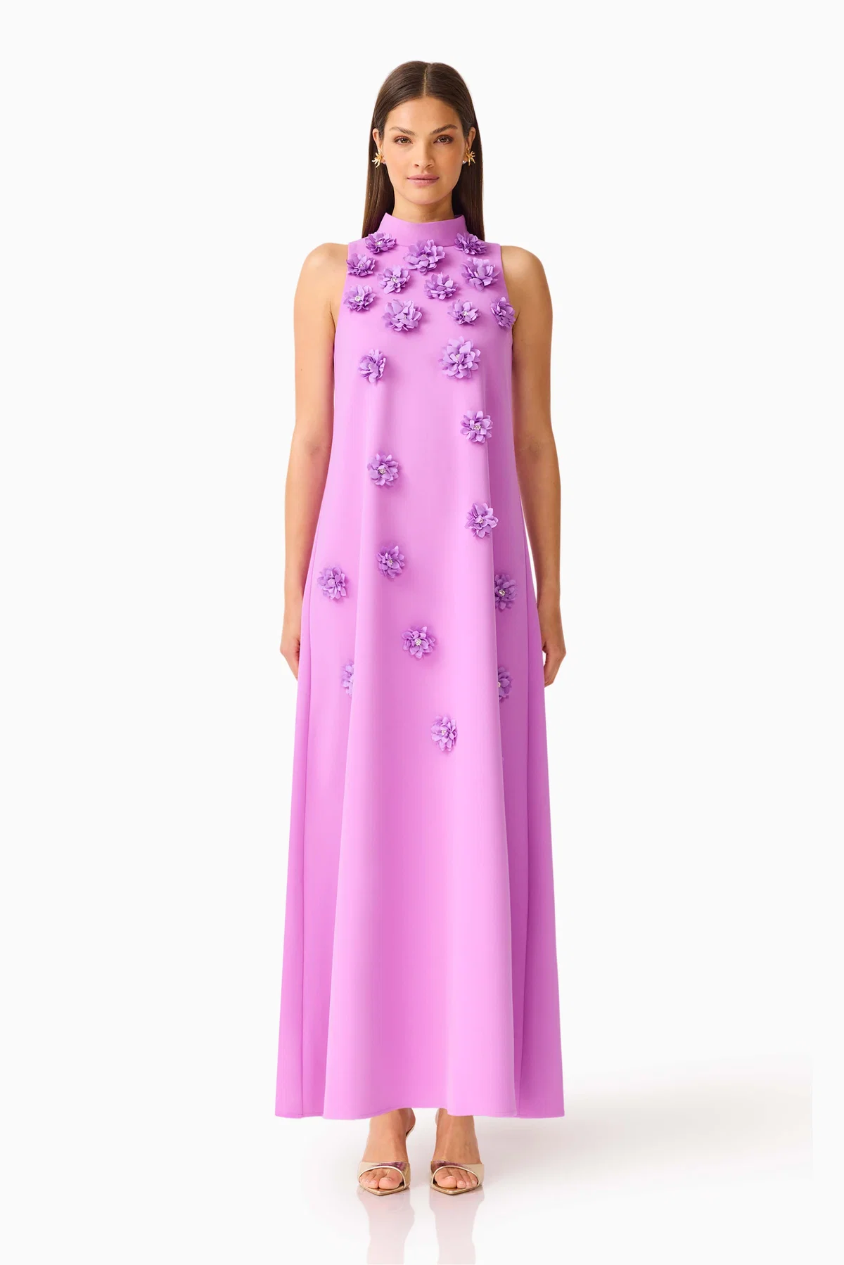 Elliatt Solenne Halter Maxi Dress in Purple