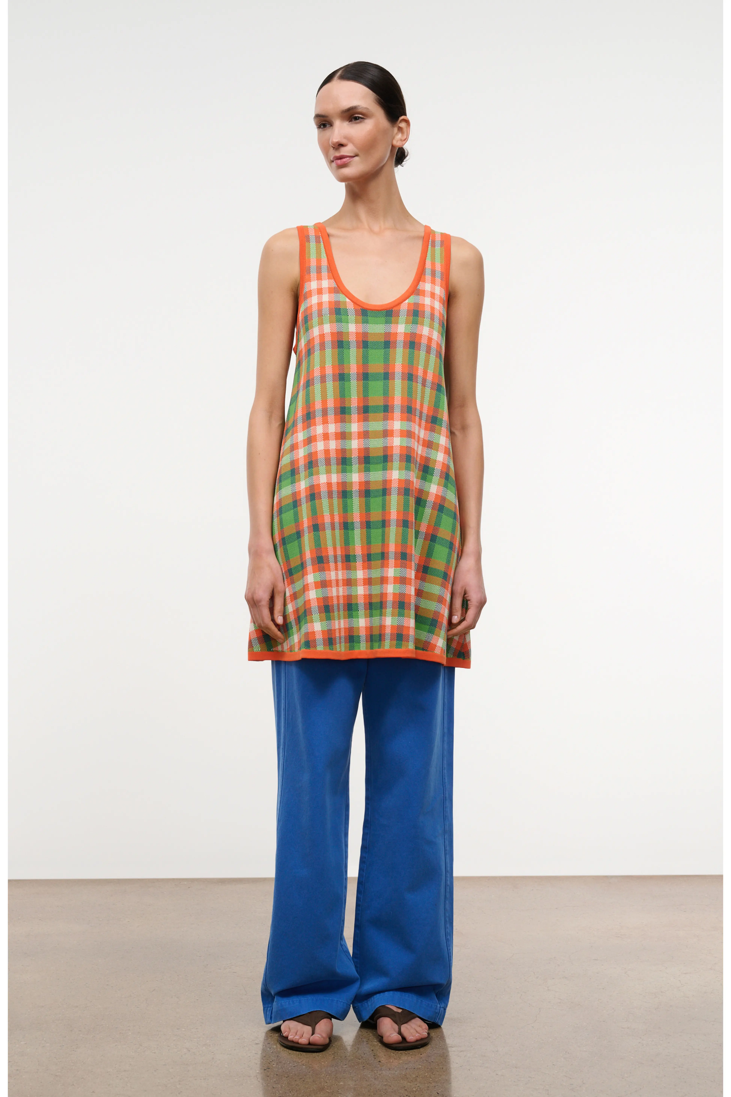 STAUD Piazza Mini Dress - Villa Plaid