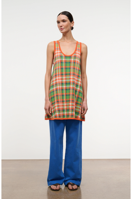 STAUD Piazza Mini Dress - Villa Plaid