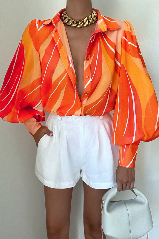 Fleetwood Blouse - Orange Rowena