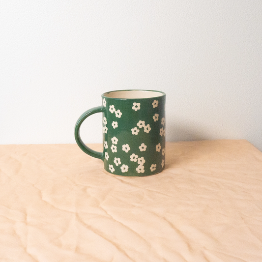 Scattered Petunia Mug - Emerald