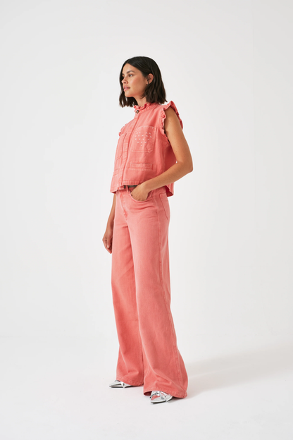 Seventy + Mochi Dear Pablo Vest in Mineral Red