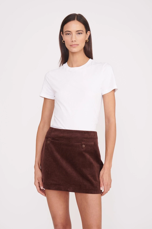 STAUD ANNETTE SKIRT - MAHOGANY