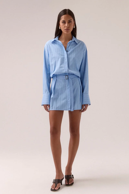 Brynn Shirt Dress- Venice Blue Stripe