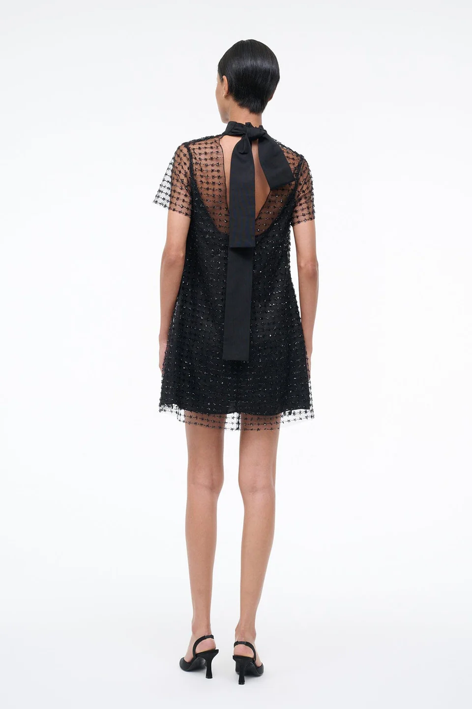 Staud Ilana Mini Dress in Stardust Onyx