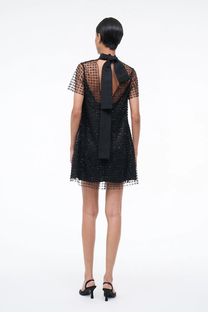 Staud Ilana Mini Dress in Stardust Onyx