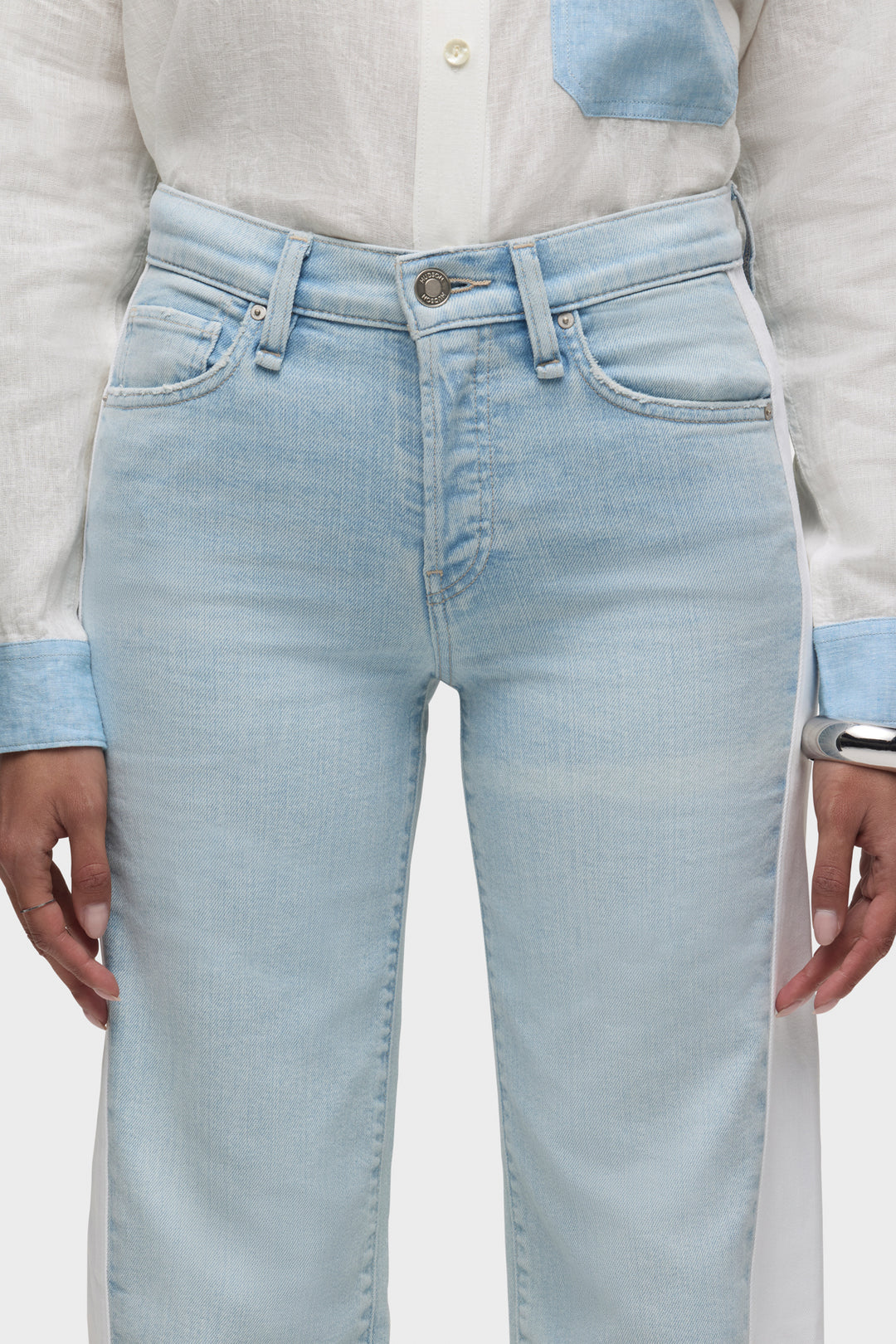 HUDSON Rosie Wide Leg Jeans - Ice Out
