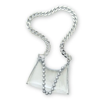 Clear Silver Disco Bag