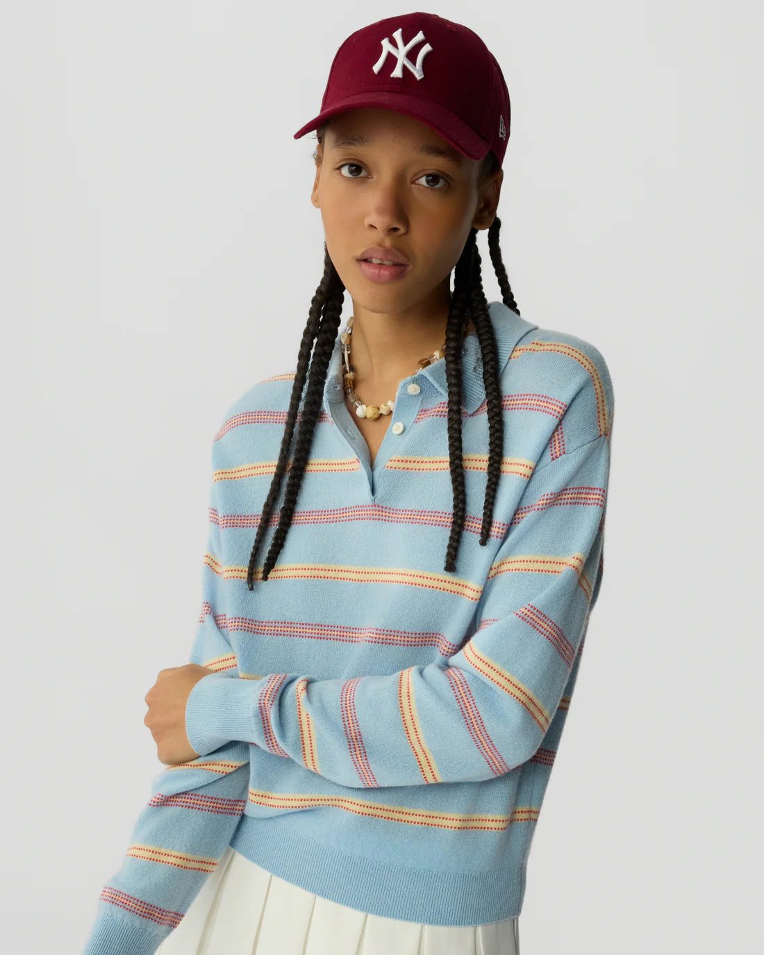 Guest in Residence Collegiate Stripe Polo - Clear Sky Combo