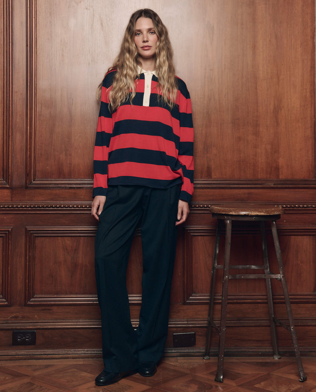 THE GREAT The Academy Polo Sweater