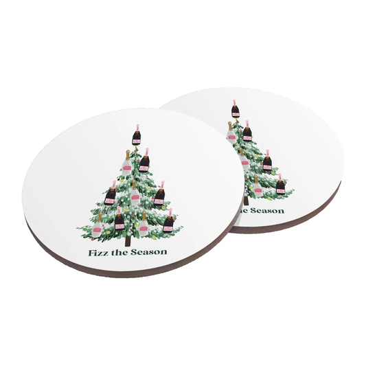 Ceramic Coasters- Holiday - Fizz the Season Holiday - Set of 2