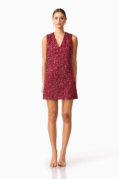 Elliatt Carmen Shift Mini Dress in Red