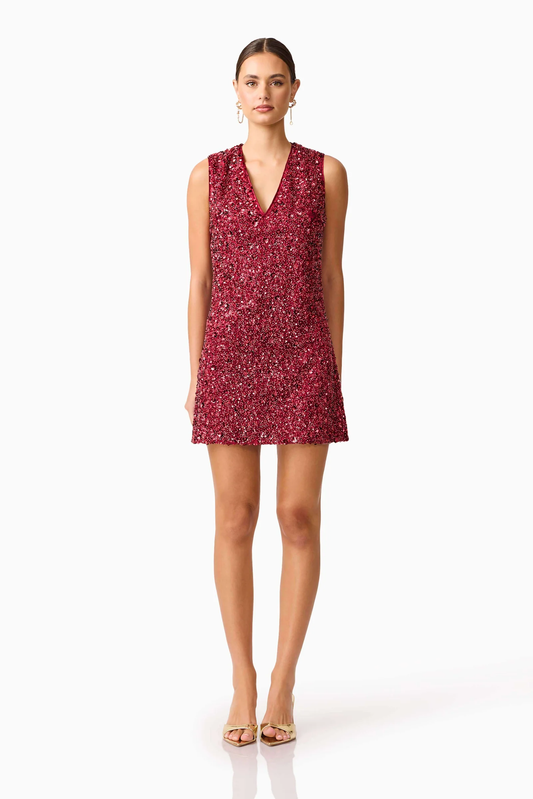 Elliatt Carmen Shift Mini Dress in Red