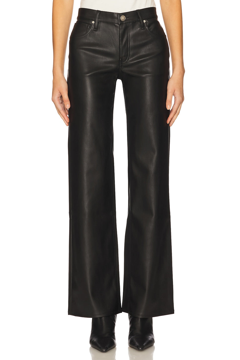 HUDSON Rosie High Rise Wide Leg - Black Leather