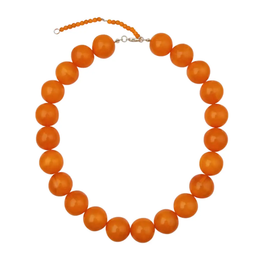 Kameron Chunky Beaded Necklace in Orange