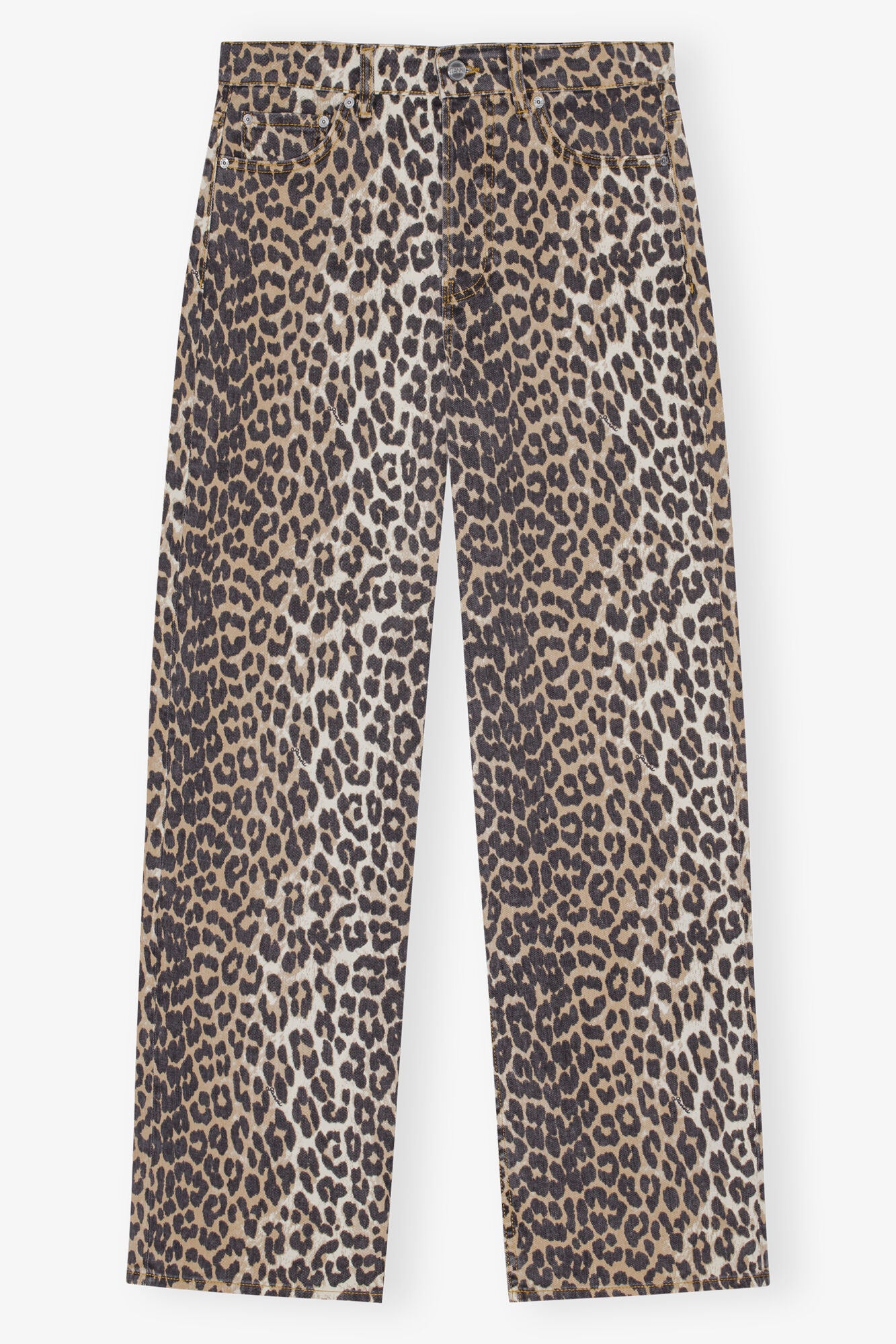 GANNI LEOPARD PRINTED IZEY JEANS