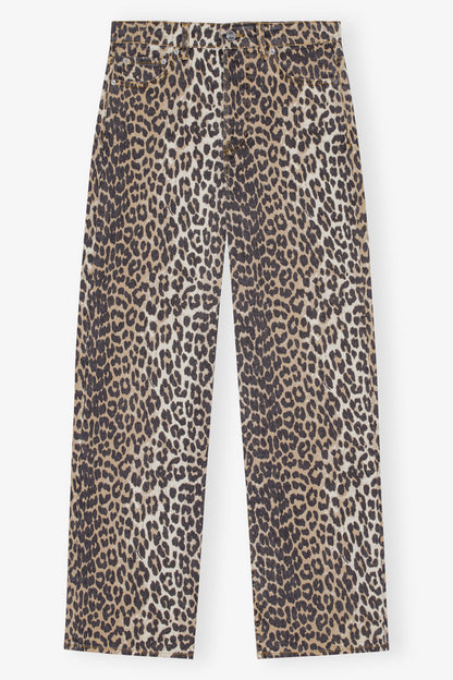 GANNI LEOPARD PRINTED IZEY JEANS