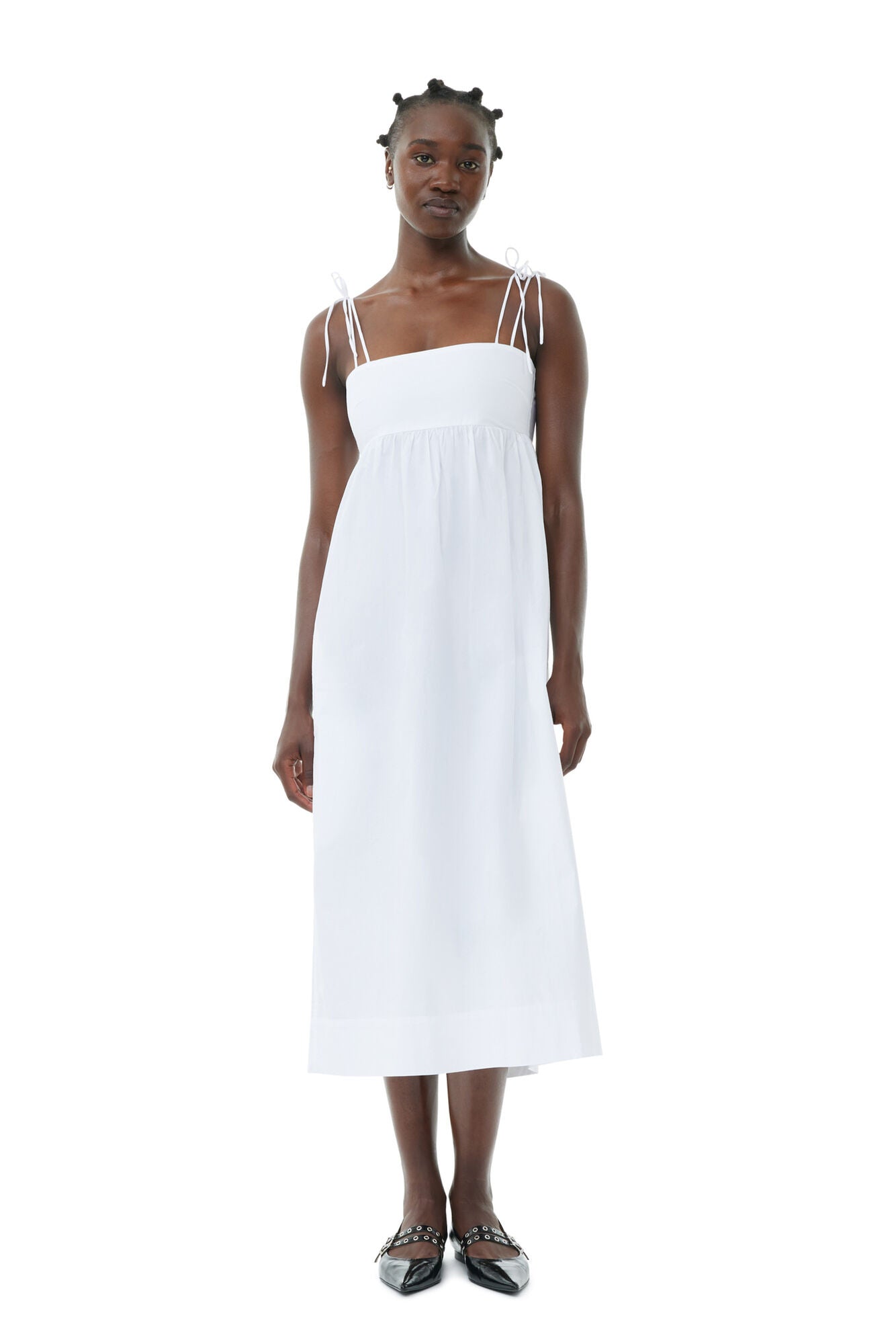 Ganni White Cotton Poplin String Midi Dress – Shop at the Mix Ganni White Cotton Poplin String Midi Dress – Shop at the Mix