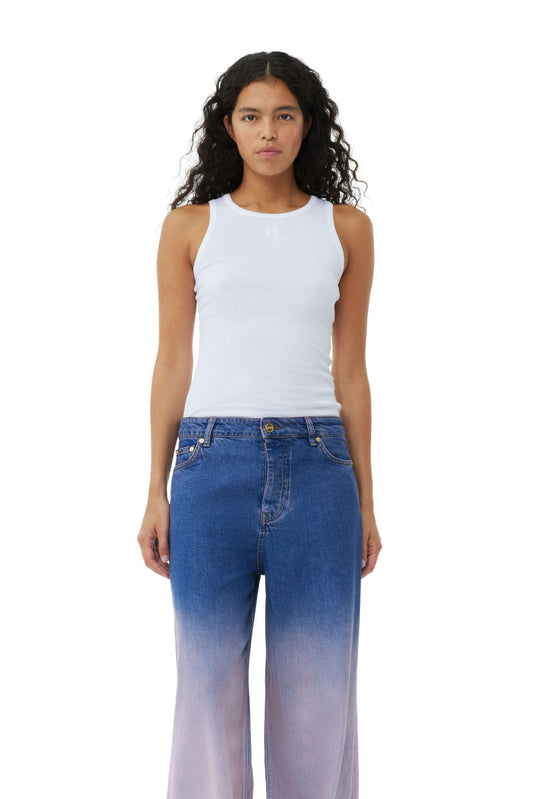 Ganni PURPLE BLEACH FUTURE DENIM WIDE JEANS