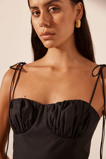 Shona Joy Maiori Gathered Bubble Mini Dress - Black