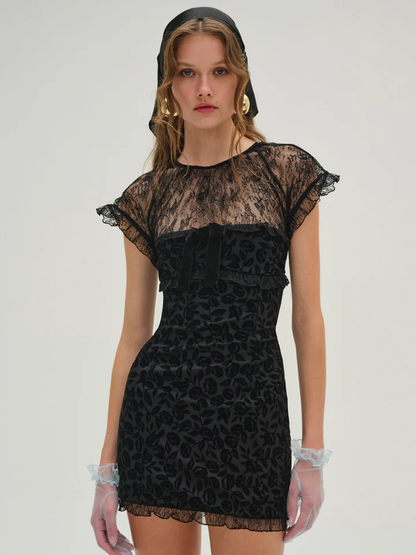 For Love & Lemons Midnight Velvet Dress
