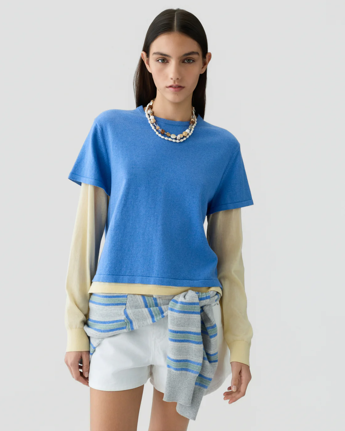 Guest in Residence Layer Tee - Delft Blue/Butter