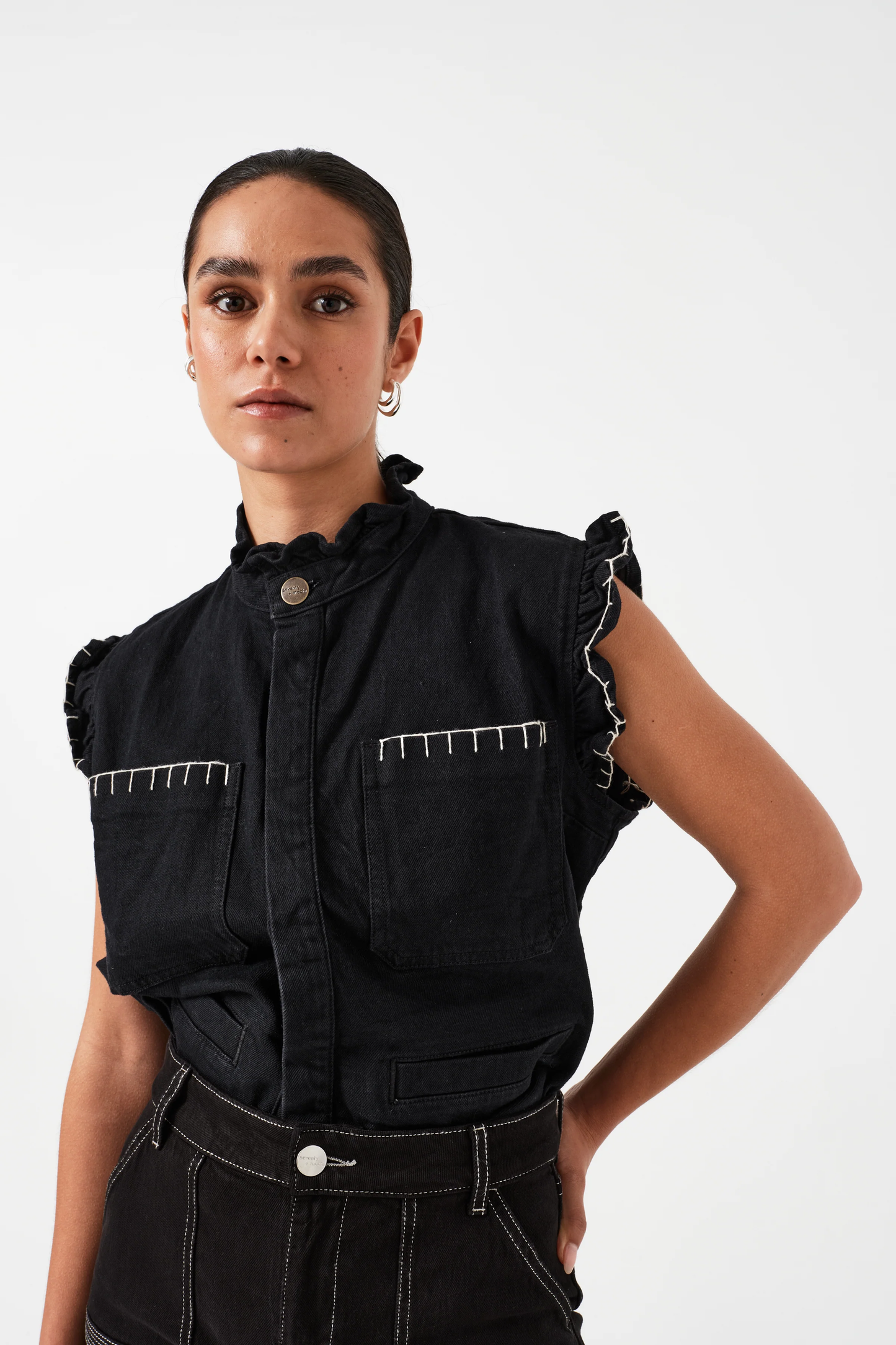 Seventy + Mochi Pablo Vest in Vintage Black