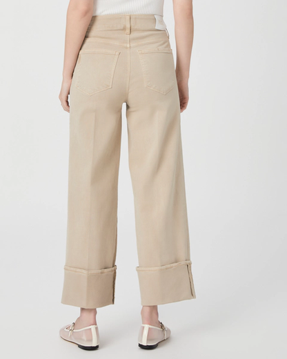 Paige Sasha Ankle Cuffed Wide Leg Jean Vintage Soft Sand