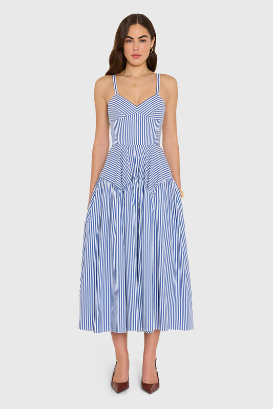 Amanda Uprichard Spencer Midi Dress - Bayhaven Stripe