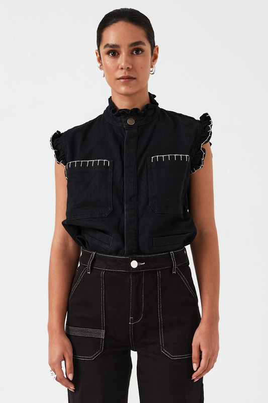 Seventy + Mochi Pablo Vest in Vintage Black