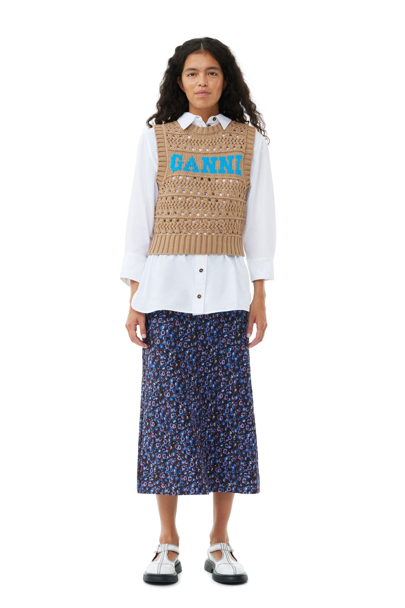 Ganni Cotton Rope Short Vest - Brown