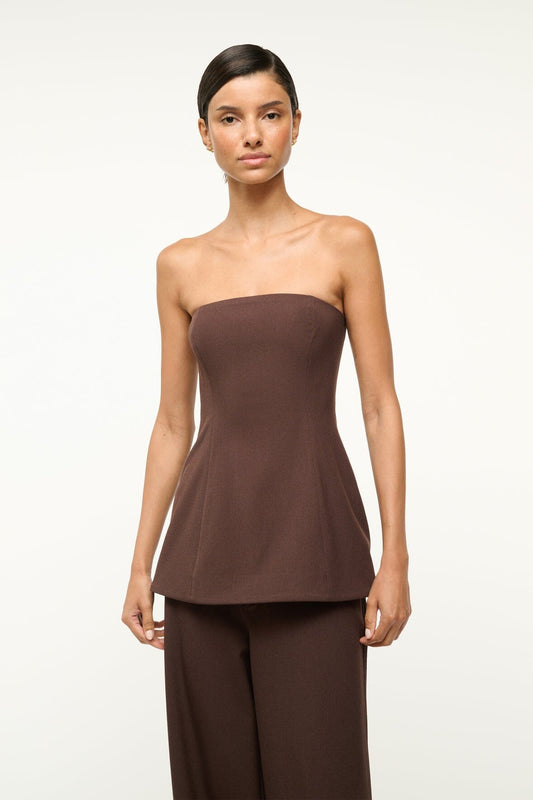 STAUD SILVIA TOP DARK CHOCOLATE