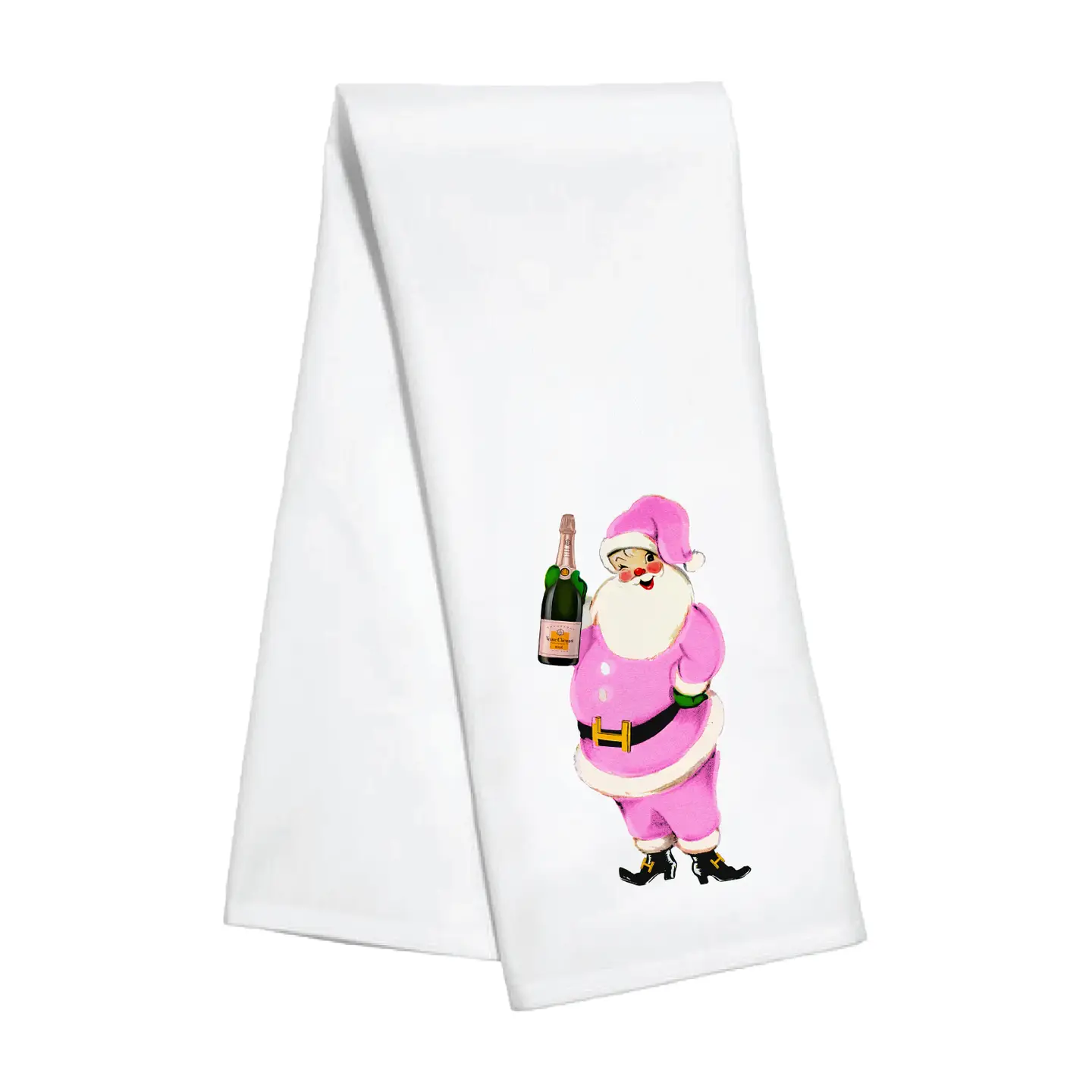 Kitchen Towel - Pink Santa