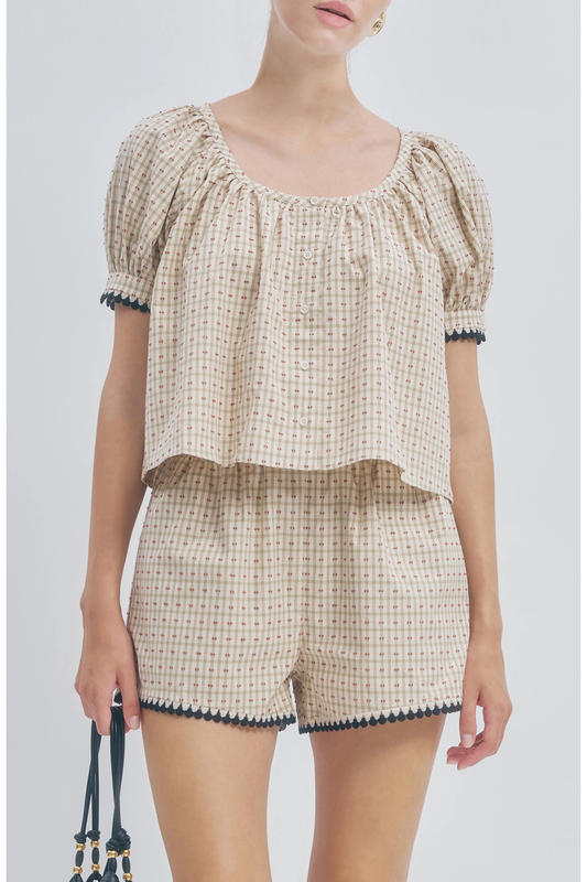 MAUDE CLUB Sue Plaid Woven Shirt