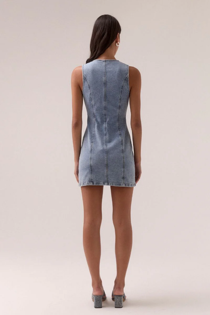 Etch Denim Mini Dress in Heritage Blue