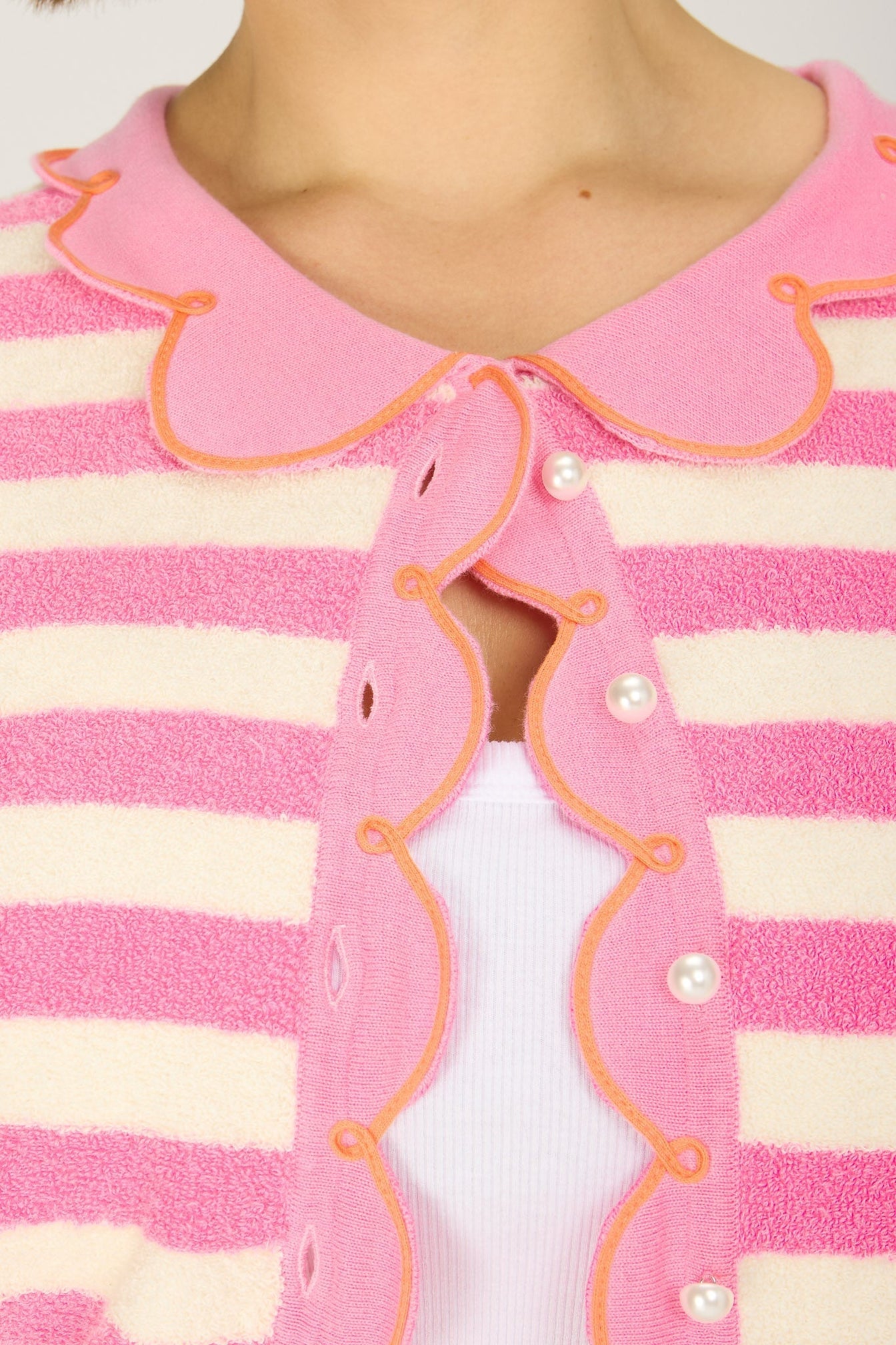 Rachel Antonoff Cupcake Cardigan - Pink Towel Stripe