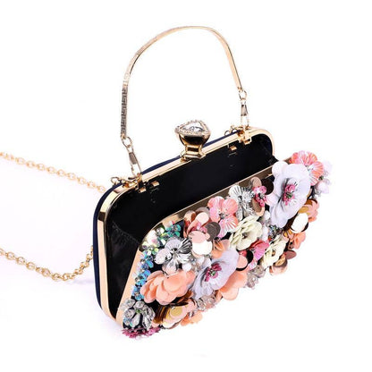 Floral evening clutch bag