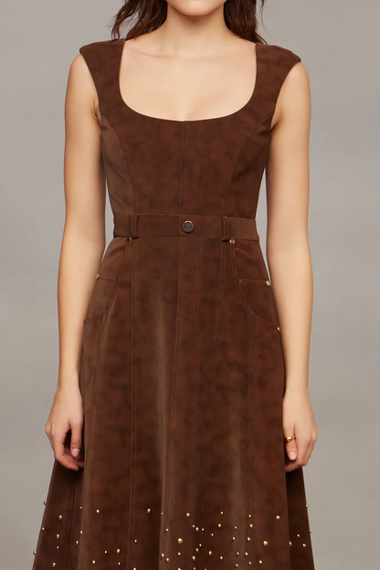 Amur Kenny Suede Studded Midi