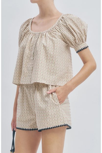MAUDE CLUB Sue Plaid Woven Shirt
