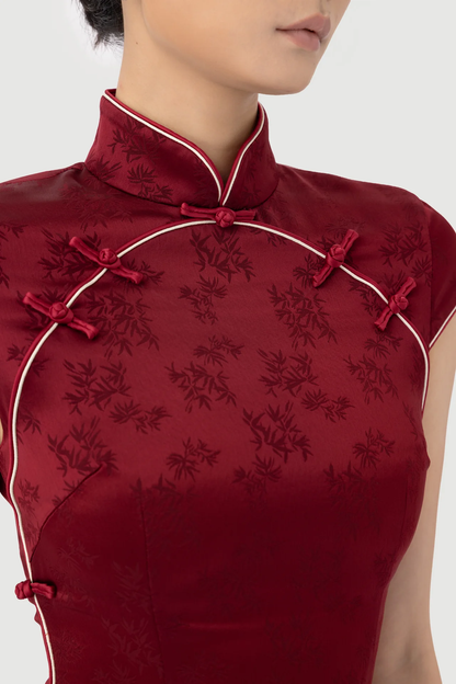 Sau Lee Ren Satin Jacquard Dress