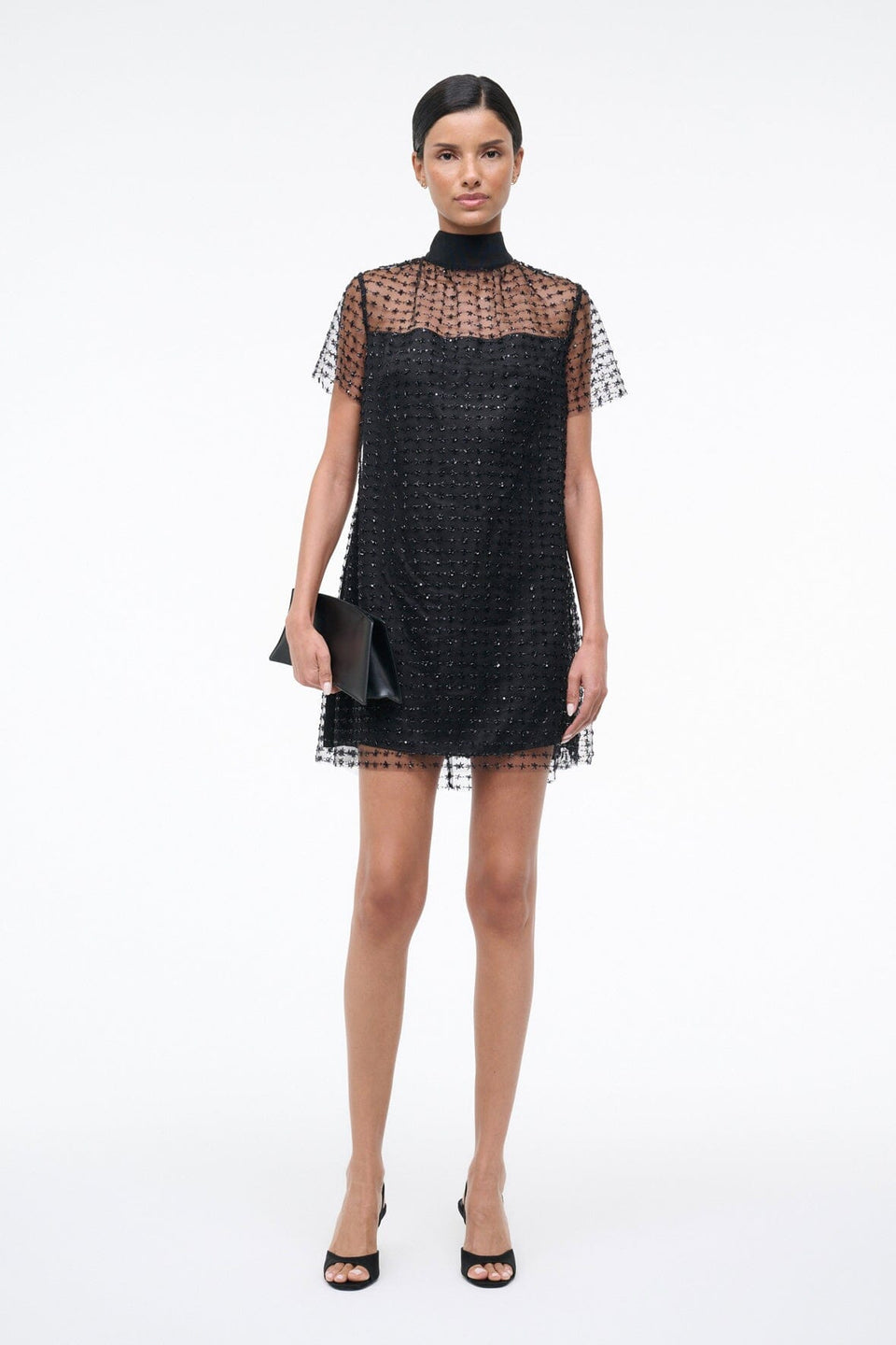 Staud Ilana Mini Dress in Stardust Onyx