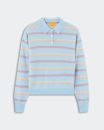 Guest in Residence Collegiate Stripe Polo - Clear Sky Combo