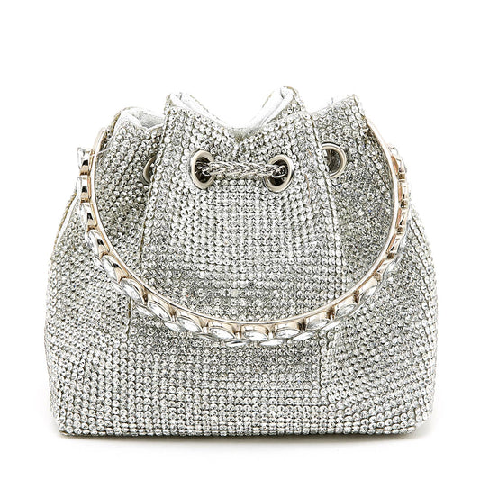 Crystal Bucket Bag With Crystal Handle
