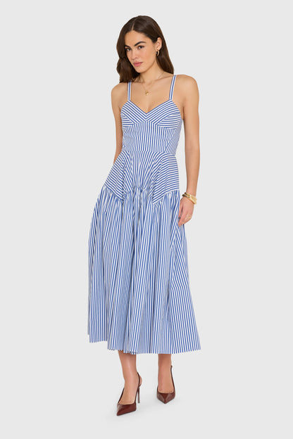 Amanda Uprichard Spencer Midi Dress - Bayhaven Stripe