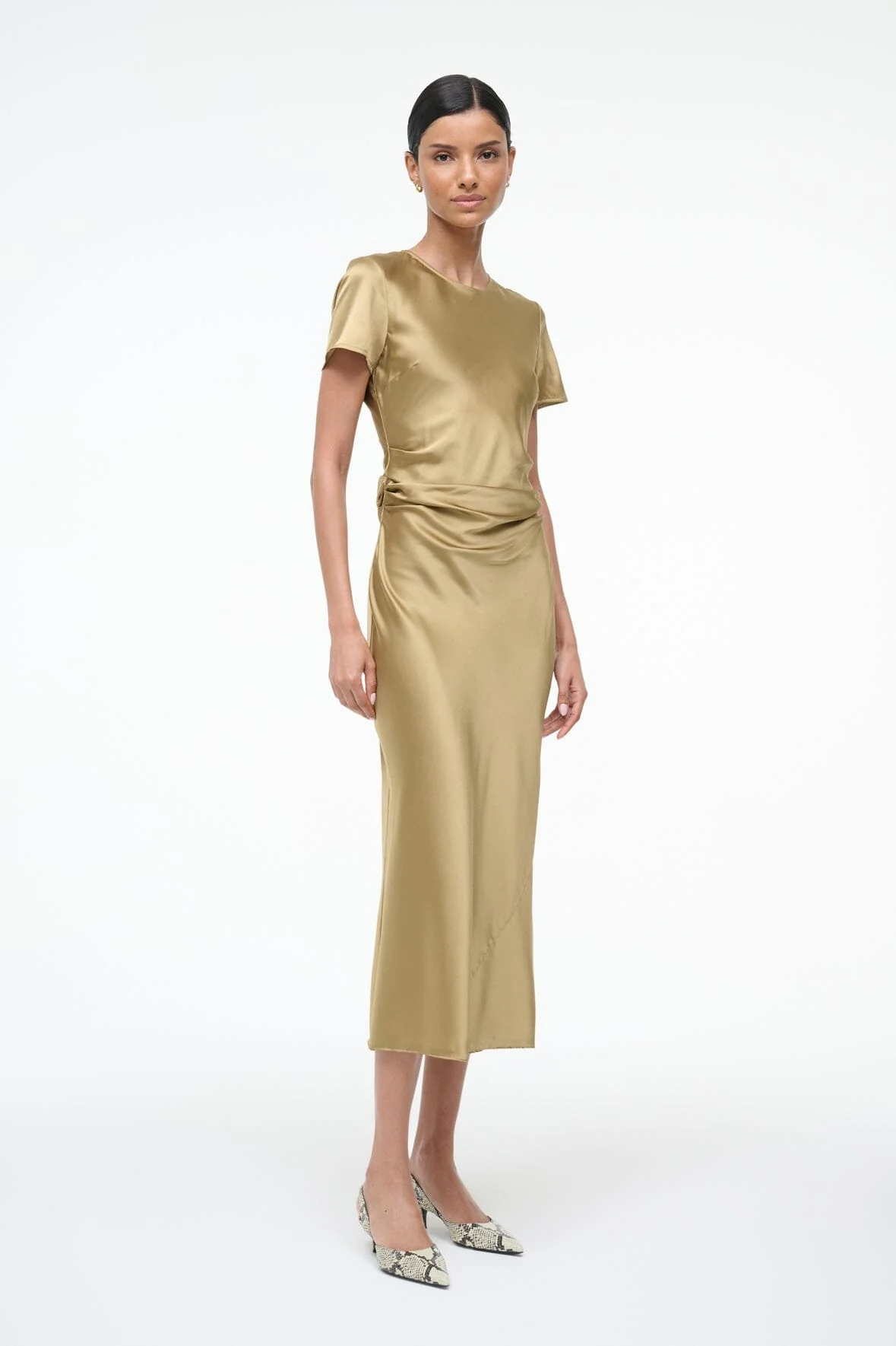STAUD Marcel Silk Dress
