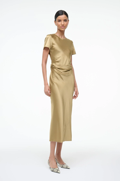 STAUD Marcel Silk Dress