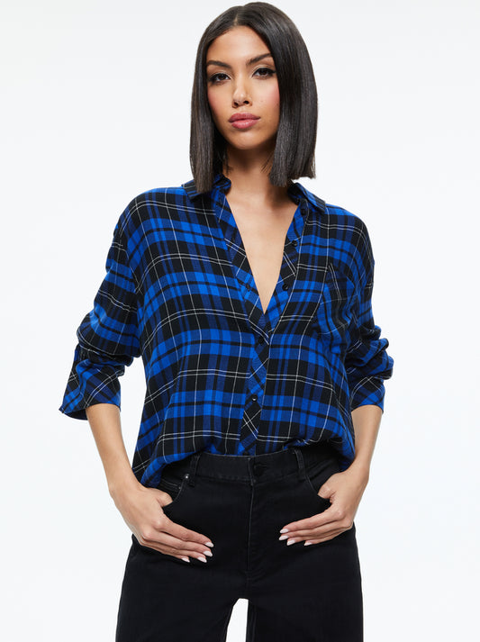 Alice & Olivia Finely Flannel Button Down