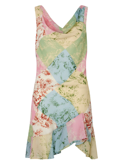 KITRI Roberta Patched Toile De Jouy Mini Dress