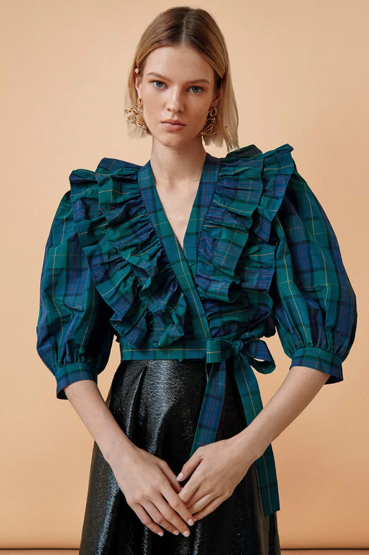 HUNTER BELL JOHANNA TOP - PLAID